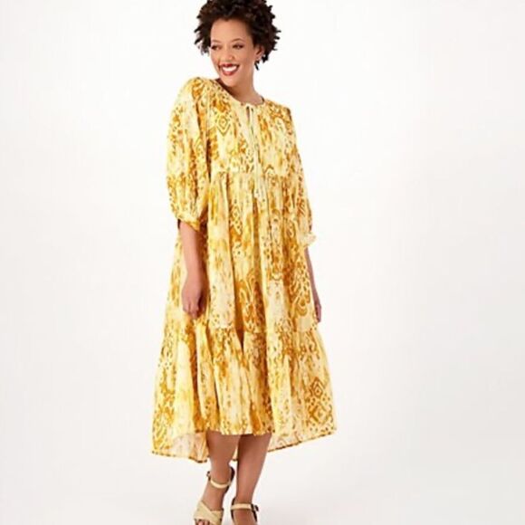 Destination 365 Boho Midi Dress Sz Large - Picture 1 of 9